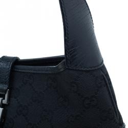 Pre Owned حقيبة غوتشي جاكي GG كانفاس أسود صغيرة