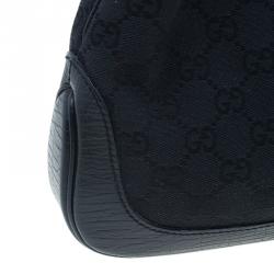 Pre Owned حقيبة غوتشي جاكي GG كانفاس أسود صغيرة