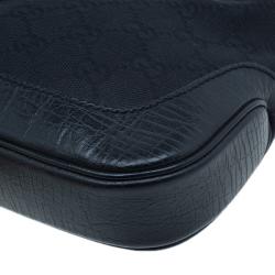 Pre Owned حقيبة غوتشي جاكي GG كانفاس أسود صغيرة