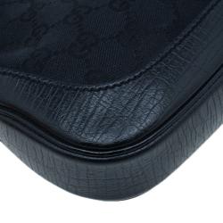 Pre Owned حقيبة غوتشي جاكي GG كانفاس أسود صغيرة