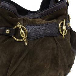 مملوكة مسبقًا Gucci Brown Suede Horsebit Jockey Tote