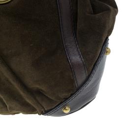 مملوكة مسبقًا Gucci Brown Suede Horsebit Jockey Tote