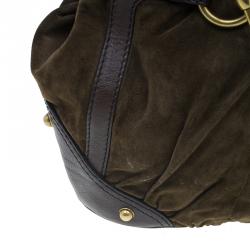 مملوكة مسبقًا Gucci Brown Suede Horsebit Jockey Tote