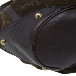 مملوكة مسبقًا Gucci Brown Suede Horsebit Jockey Tote