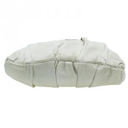 Pre Owned حقيبة غوتشي هيستريا جلد ثعبان أبيض إصدار تاتو هوبو