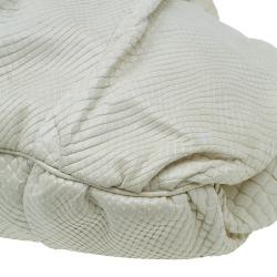 Pre Owned حقيبة غوتشي هيستريا جلد ثعبان أبيض إصدار تاتو هوبو