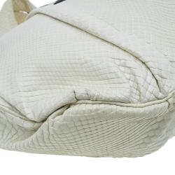 Pre Owned حقيبة غوتشي هيستريا جلد ثعبان أبيض إصدار تاتو هوبو