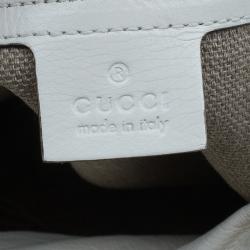 Pre Owned حقيبة غوتشي هيستريا جلد ثعبان أبيض إصدار تاتو هوبو