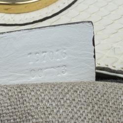 Pre Owned حقيبة غوتشي هيستريا جلد ثعبان أبيض إصدار تاتو هوبو