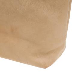 Pre Owned حقيبة غوتشي شوبر جلد بيج بامبو متوسطة شوبر