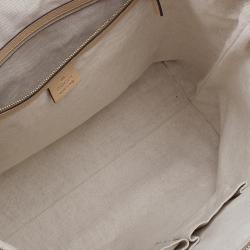 Pre Owned حقيبة غوتشي شوبر جلد بيج بامبو متوسطة شوبر