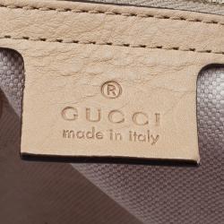 Pre Owned حقيبة غوتشي شوبر جلد بيج بامبو متوسطة شوبر