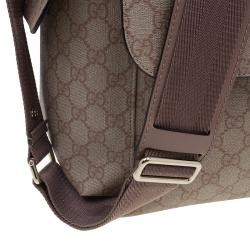 Pre Owned Gucci Beige Coated Canvas Diaper Messenger Bag