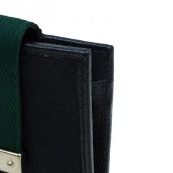 مملوكة مسبقًا Gucci Black Monogram Canvas Gucci Script Logo Wallet