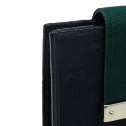 مملوكة مسبقًا Gucci Black Monogram Canvas Gucci Script Logo Wallet