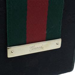 مملوكة مسبقًا Gucci Black Monogram Canvas Gucci Script Logo Wallet