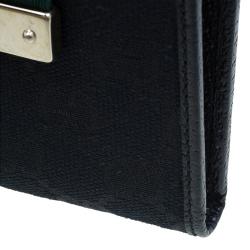 مملوكة مسبقًا Gucci Black Monogram Canvas Gucci Script Logo Wallet