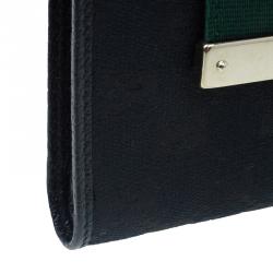 مملوكة مسبقًا Gucci Black Monogram Canvas Gucci Script Logo Wallet