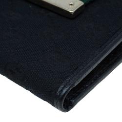 مملوكة مسبقًا Gucci Black Monogram Canvas Gucci Script Logo Wallet