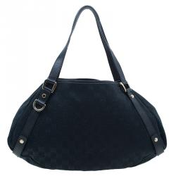 Pre Owned Gucci Black Monogram Canvas Abbey D-Ring Hobo