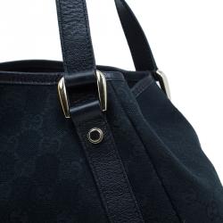 Pre Owned Gucci Black Monogram Canvas Abbey D-Ring Hobo