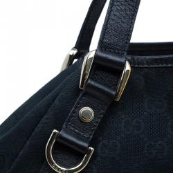 Pre Owned Gucci Black Monogram Canvas Abbey D-Ring Hobo