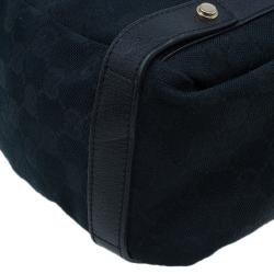 Pre Owned Gucci Black Monogram Canvas Abbey D-Ring Hobo