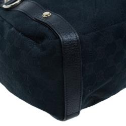 Pre Owned Gucci Black Monogram Canvas Abbey D-Ring Hobo