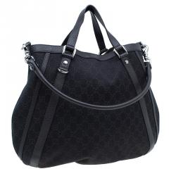 Pre Owned حقيبة غوتشي أبي كانفاس بني داكن مونوغرامي متحولة