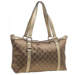 مملوكة مسبقًا Gucci Metallic Monogram Crystal Medium Abbey Tote