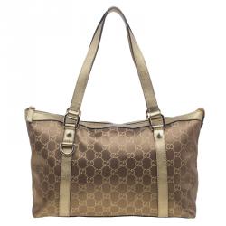 مملوكة مسبقًا Gucci Metallic Monogram Crystal Medium Abbey Tote