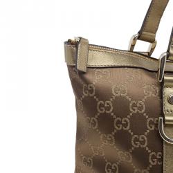 مملوكة مسبقًا Gucci Metallic Monogram Crystal Medium Abbey Tote