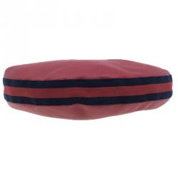 مملوكة مسبقًا Gucci Red Pebbled Leather Half Moon Bamboo Ring Hobo Bag