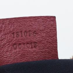 مملوكة مسبقًا Gucci Red Pebbled Leather Half Moon Bamboo Ring Hobo Bag