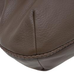 Pre Owned Gucci Brown Leather Hip Bamboo Flap Shoulder Bag