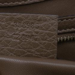 Pre Owned Gucci Brown Leather Hip Bamboo Flap Shoulder Bag