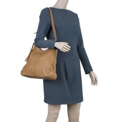 مملوكة مسبقًا Gucci Brown Leather Medium Marrakech Tassels Metal G Hobo