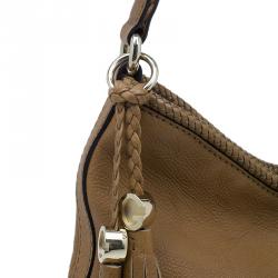 مملوكة مسبقًا Gucci Brown Leather Medium Marrakech Tassels Metal G Hobo