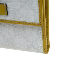 Pre Owned محفظة غوتشي كانفاس غوتشيسيما أبيض و جلد مضغوطة