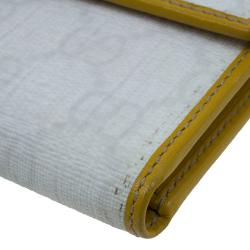 Pre Owned محفظة غوتشي كانفاس غوتشيسيما أبيض و جلد مضغوطة