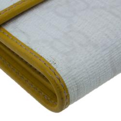 Pre Owned محفظة غوتشي كانفاس غوتشيسيما أبيض و جلد مضغوطة