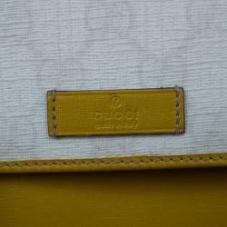 Pre Owned محفظة غوتشي كانفاس غوتشيسيما أبيض و جلد مضغوطة