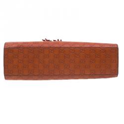 Pre Owned حقيبة غوتشي أميلي جلد برتقالي غوتشيسيما مونوغرامي بسلسلة للكتف