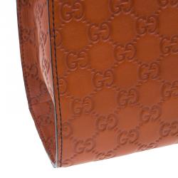 Pre Owned حقيبة غوتشي أميلي جلد برتقالي غوتشيسيما مونوغرامي بسلسلة للكتف