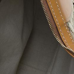 مملوكة مسبقًا Gucci Brown Leather Canvas Medium Web Horsebit Heritage Hobo