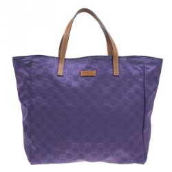 Gucci Purple Nylon Guccissima Shopper Tote Bag