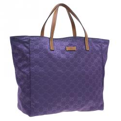 Gucci Purple Nylon Guccissima Shopper Tote Bag