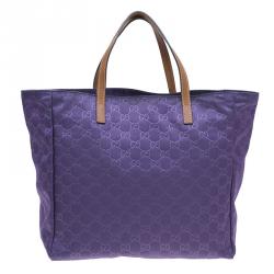 Gucci Purple Nylon Guccissima Shopper Tote Bag