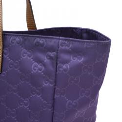 Gucci Purple Nylon Guccissima Shopper Tote Bag