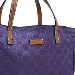 Gucci Purple Nylon Guccissima Shopper Tote Bag